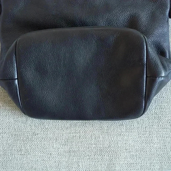 Black Pebbled Soft Leather Satchel Crossbody Purse Vince Camuto - Picture 4 of 7